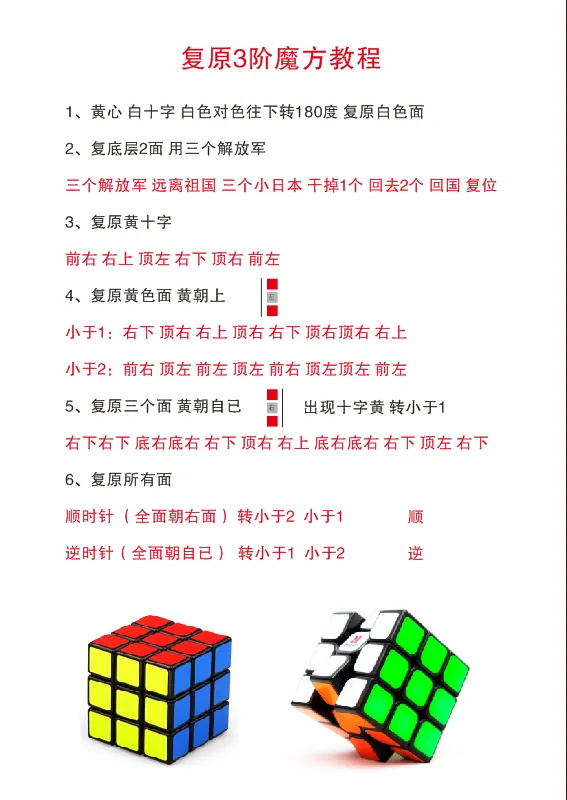 3阶魔方复原教程